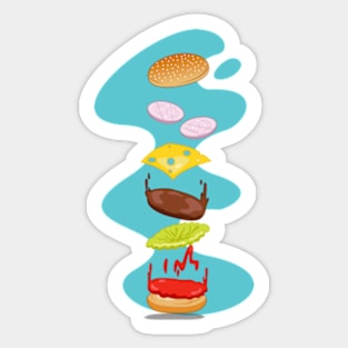 Falling Burger Sticker